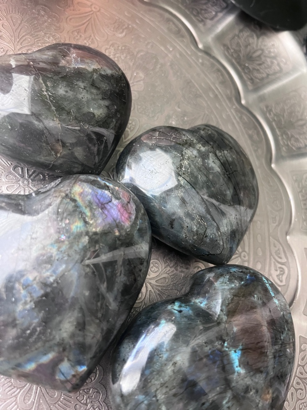 Labradorite heart
